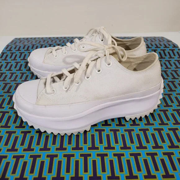 CONVERSE Platform White Canvas Sneaker Size 8.5 - Picture 2 of 12
